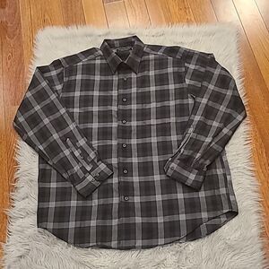 Kenneth Robert's wrinkle resistant mens‎ black and gray cotton button down
